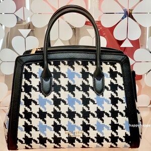 【kate spade】knott houndstooth medium satchel